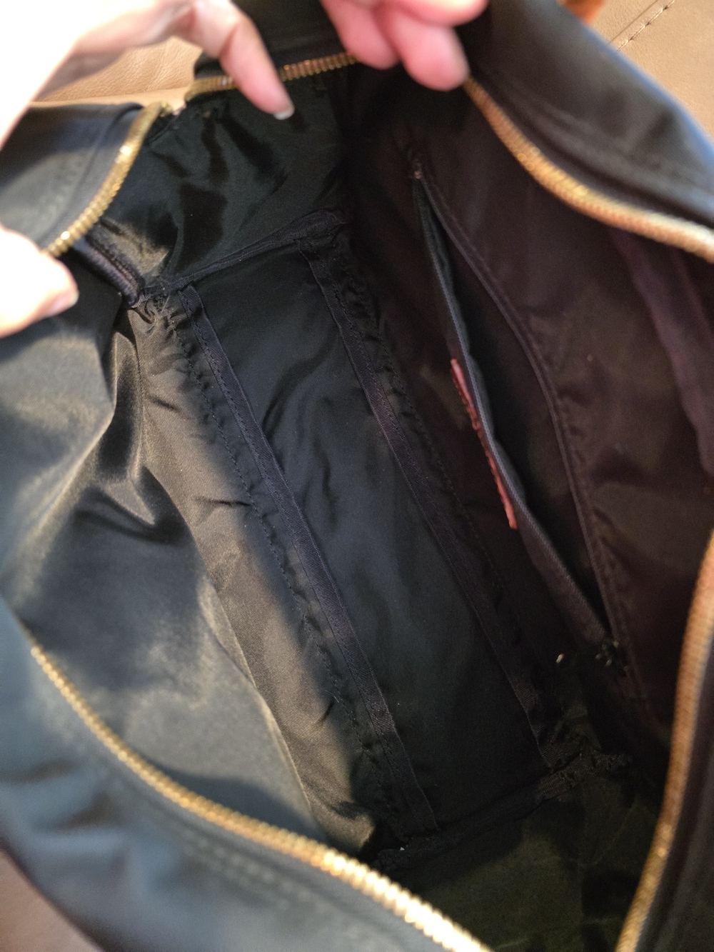 Valentino Garavani Sport Black and Brown Nylon Top-Handle - Picture 5 of 12